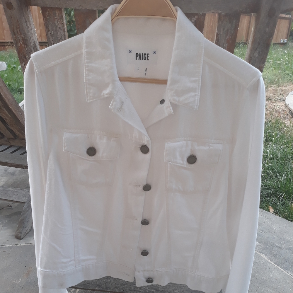 Paige white soft denim jacket